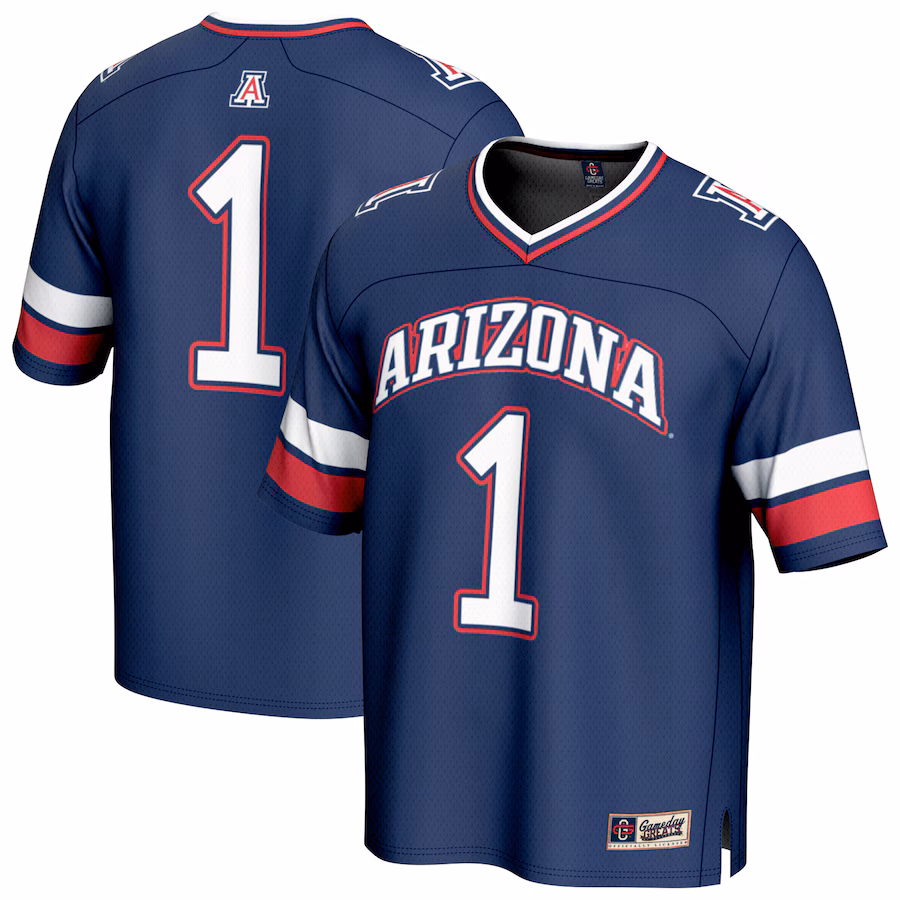 Unisex GameDay Greats #1 Navy Arizona Wildcats Collegiate Football Fashion Jersey - Puhuasuan