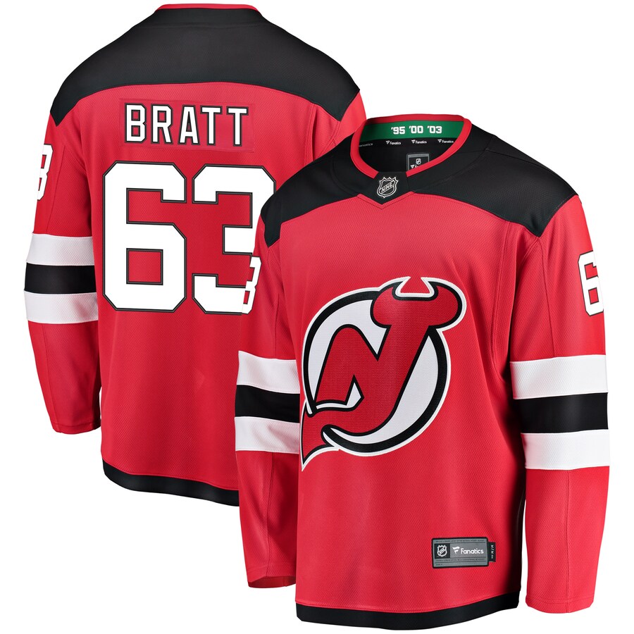 Men's New Jersey Devils Jesper Bratt Fanatics Branded Red Home Breakaway Player Jersey - Puhuasuan