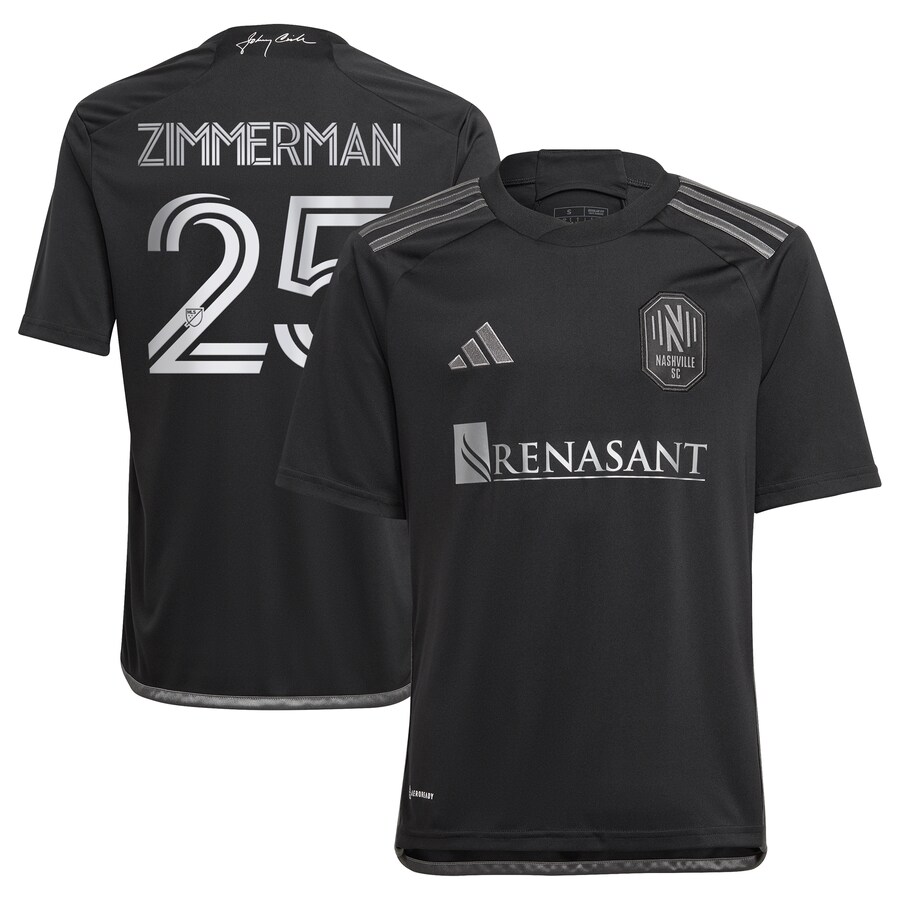 Youth Nashville SC Walker Zimmerman adidas Black 2023 Man In Black Kit Replica Player Jersey - Puhuasuan