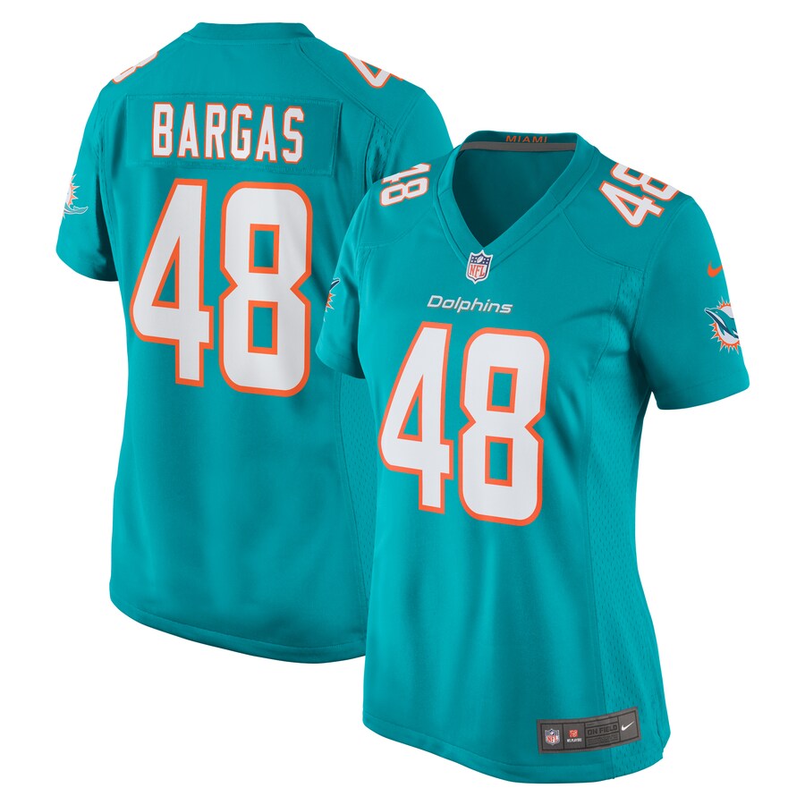 Women's Miami Dolphins Jake Bargas Nike Aqua Home Game Player Jersey - Puhuasuan