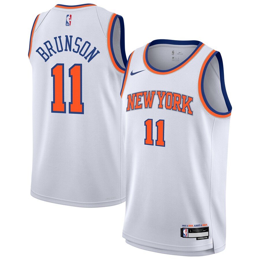 Youth New York Knicks Jalen Brunson Nike White Association Swingman Jersey - Puhuasuan