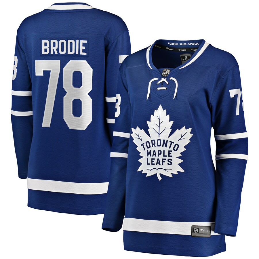 Women's Toronto Maple Leafs TJ Brodie Fanatics Branded Blue Breakaway Player Jersey - Puhuasuan