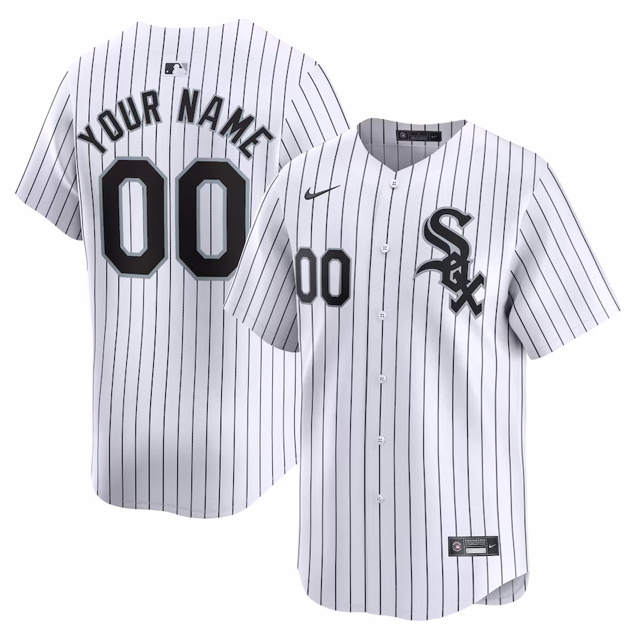 Men's Chicago White Sox Nike White Home Limited Custom Jersey - Puhuasuan