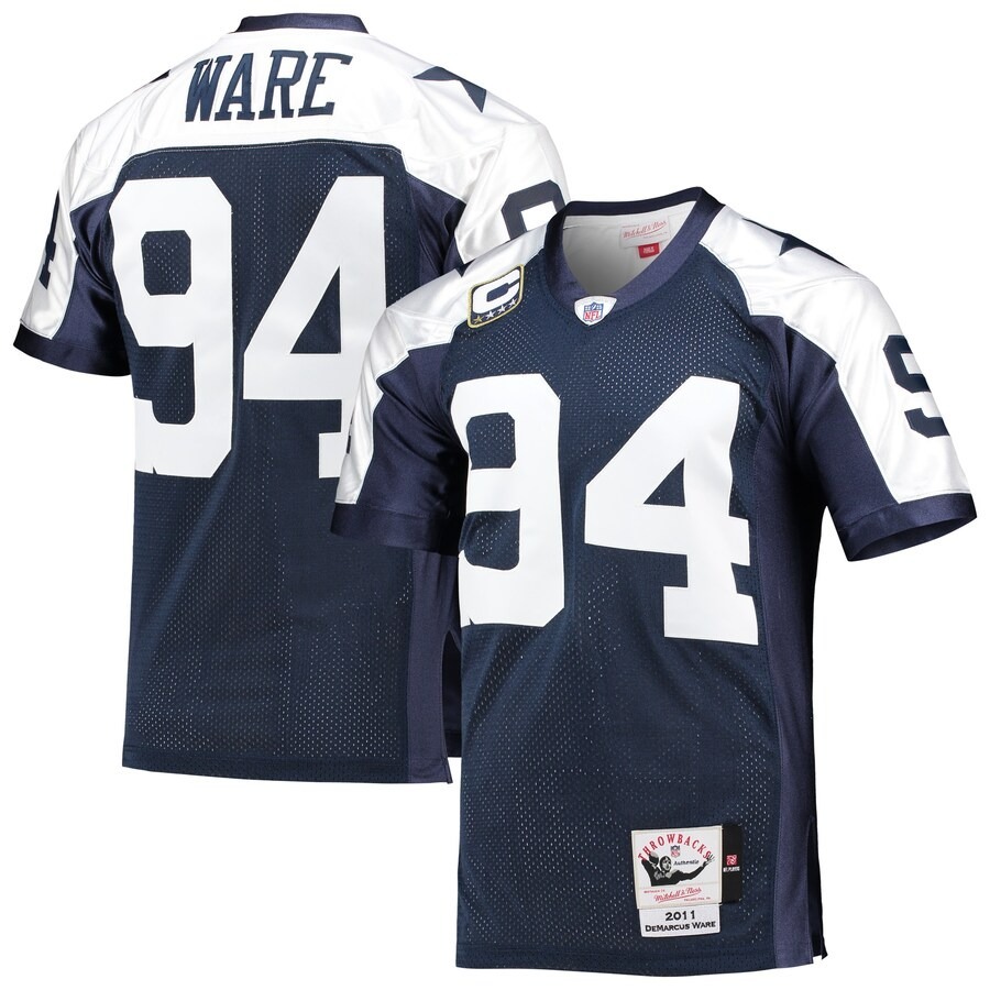 Men's Dallas Cowboys DeMarcus Ware Mitchell & Ness Navy 2011 Authentic Throwback Retired Player Jersey - Puhuasuan