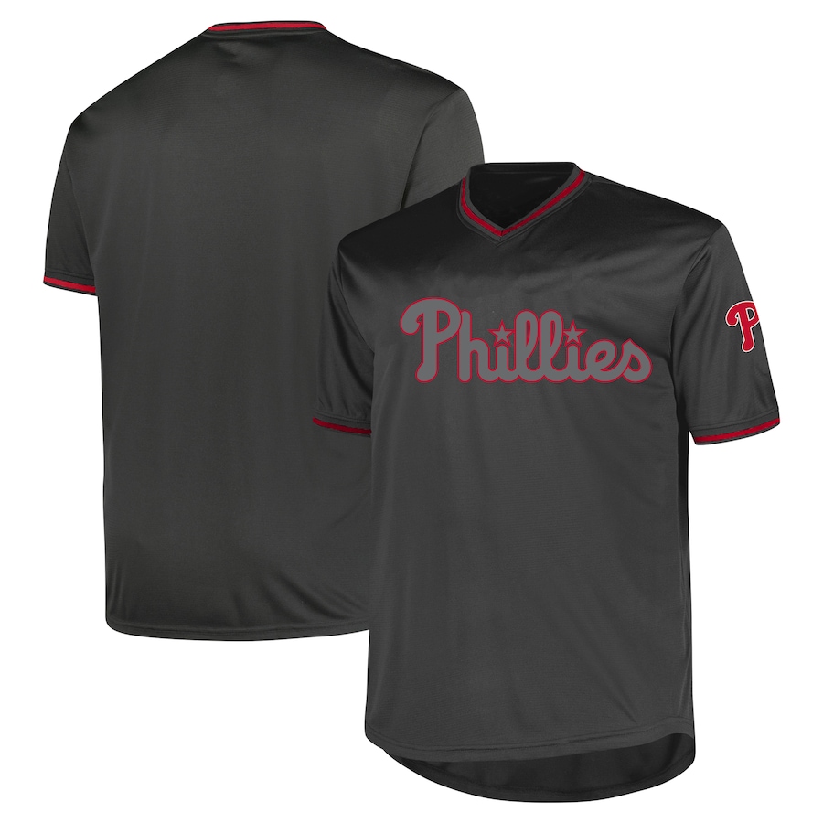 Men's Philadelphia Phillies Profile Charcoal Big & Tall Pop Fashion Jersey - Puhuasuan