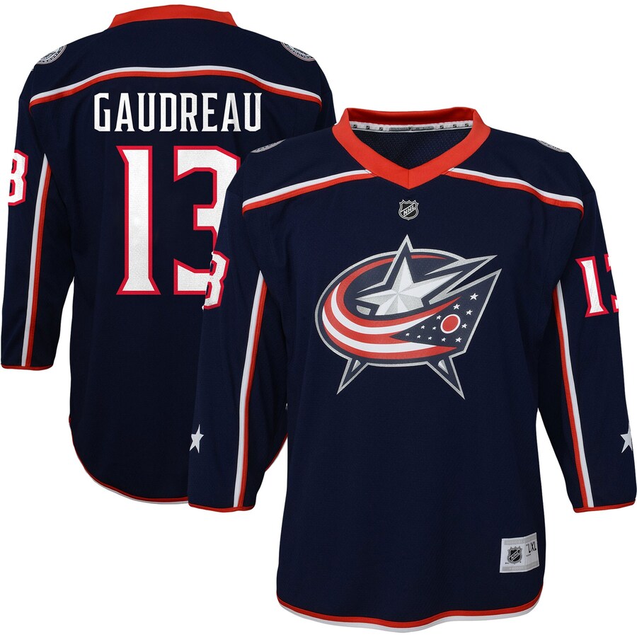 Youth Columbus Blue Jackets Johnny Gaudreau Navy Replica Player Jersey - Puhuasuan