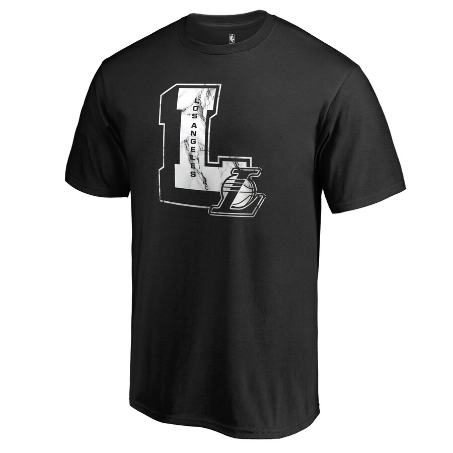 Men's Los Angeles Lakers Black Letterman T-Shirt - Puhuasuan