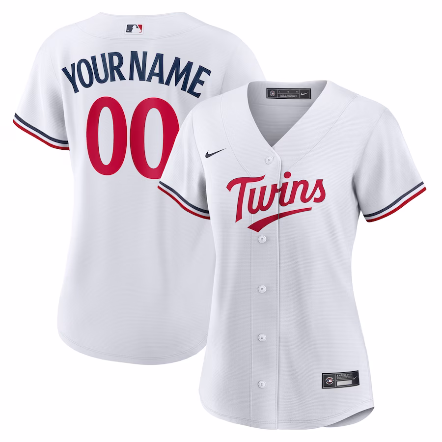 Women's Minnesota Twins Nike White Home Replica Custom Jersey - Puhuasuan