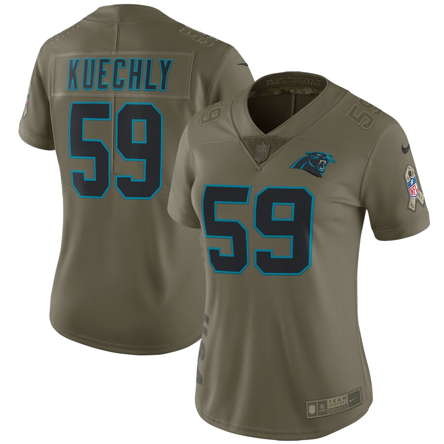 Women's Carolina Panthers Luke Kuechly Nike Olive Salute to Service Limited Jersey - Puhuasuan