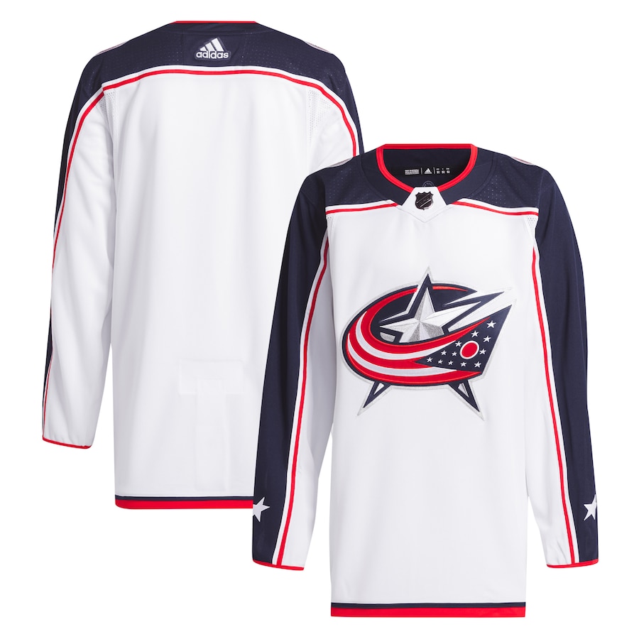 Men's Columbus Blue Jackets adidas White Away Primegreen Authentic Jersey - Puhuasuan