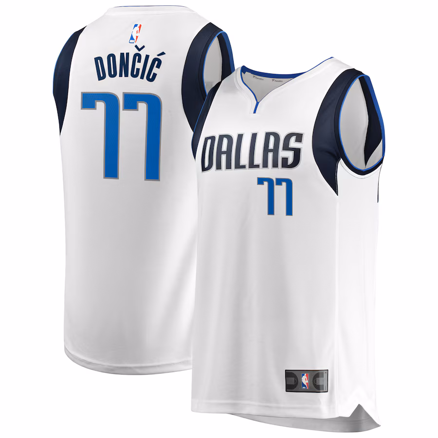 Luka Doncic Dallas Mavericks Fanatics Fast Break Men's Replica Jersey - Association Edition - White - Puhuasuan