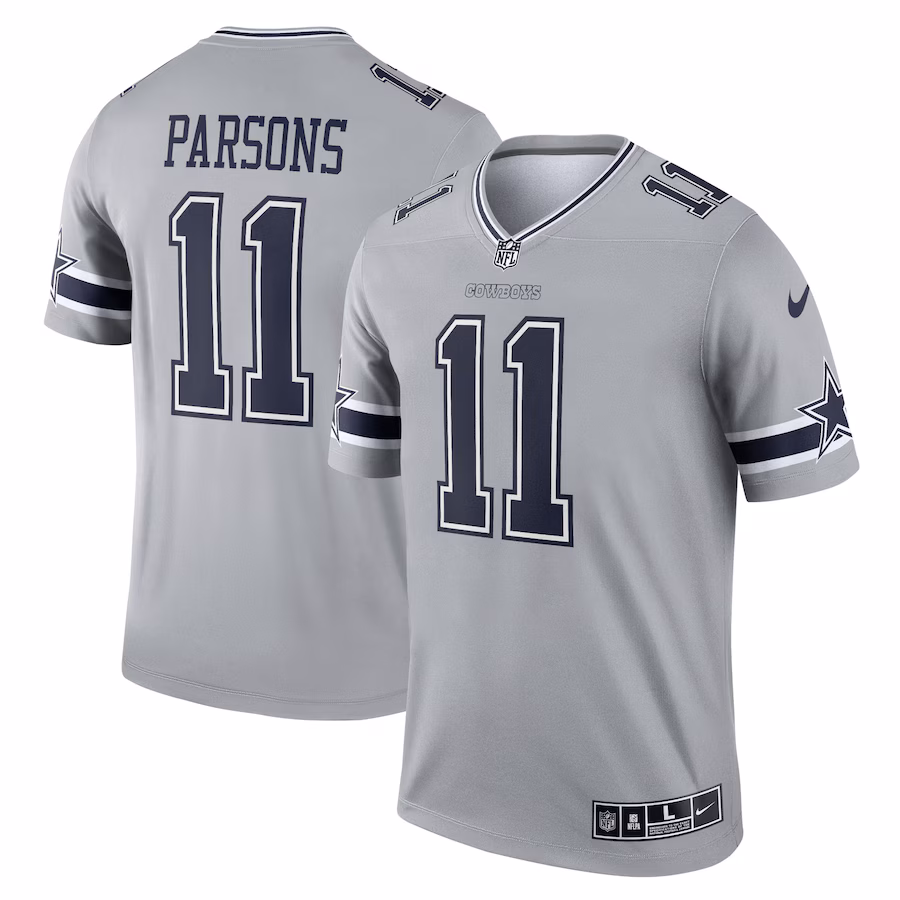 Men's Dallas Cowboys Micah Parsons Nike Gray Inverted Legend Player Performance Top - Puhuasuan