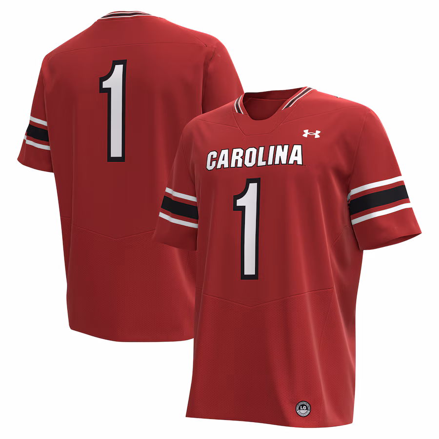 Men's Under Armour #1 Garnet South Carolina Gamecocks Replica Football Jersey - Puhuasuan