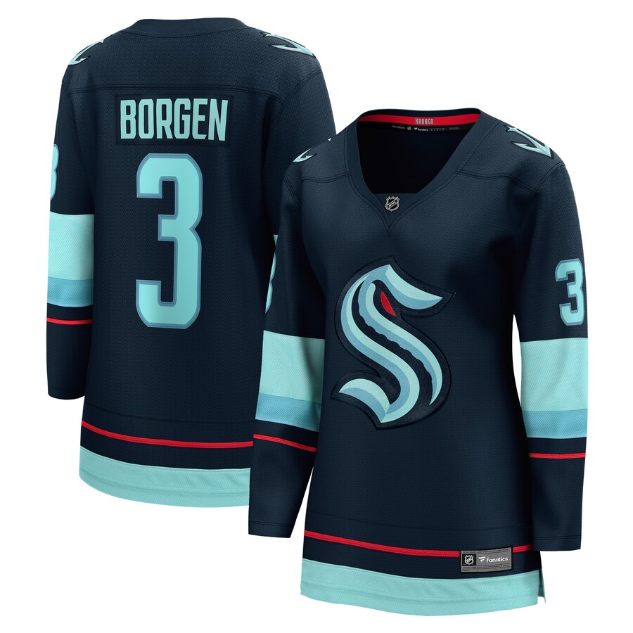 Women's Seattle Kraken Will Borgen Fanatics Branded Deep Sea Blue Home Breakaway Player Jersey - Puhuasuan