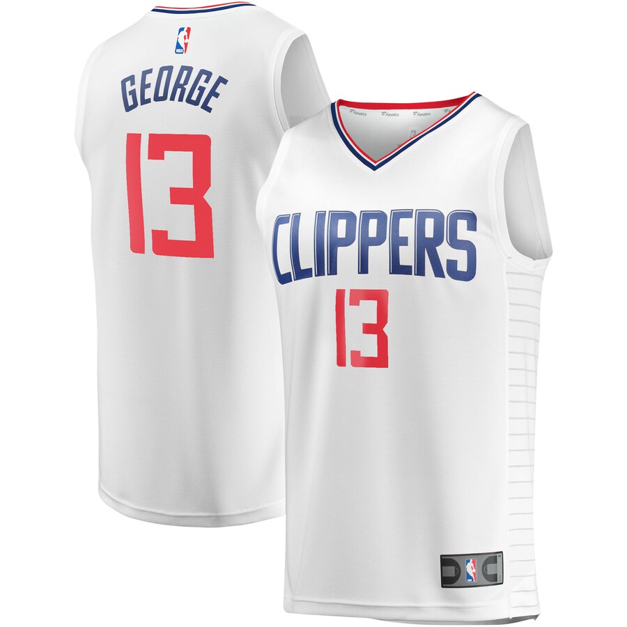 Men's LA Clippers Paul George Fanatics White Fast Break Player Jersey - Association Edition - Puhuasuan
