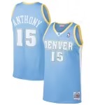 Men's Denver Nuggets Carmelo Anthony Mitchell & Ness Light Blue Hardwood Classics Swingman Jersey - Puhuasuan