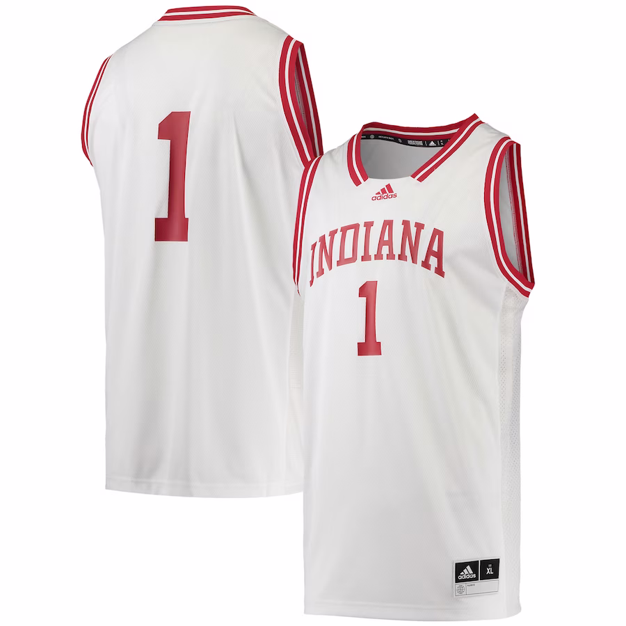 #1 Indiana Hoosiers adidas Reverse Retro Jersey - White - Puhuasuan