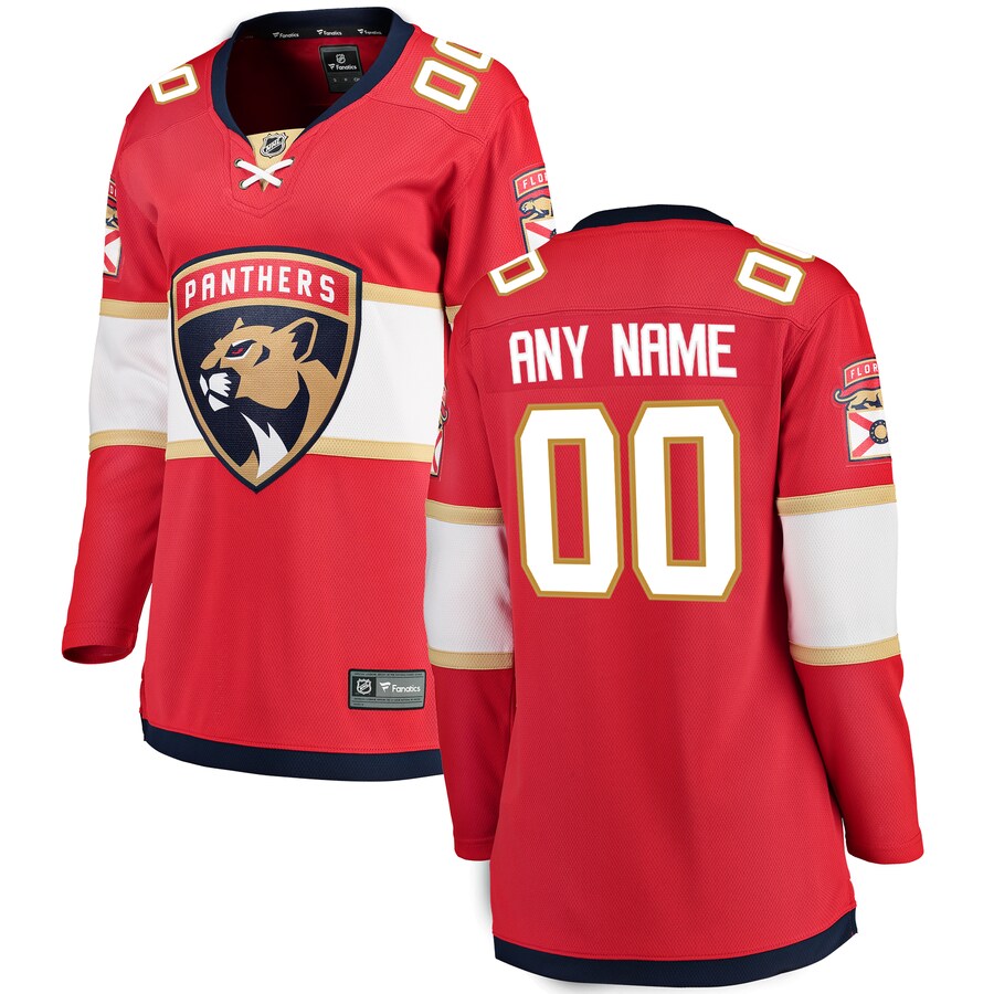 Women's Florida Panthers Fanatics Branded Red Home Breakaway Custom Jersey - Puhuasuan