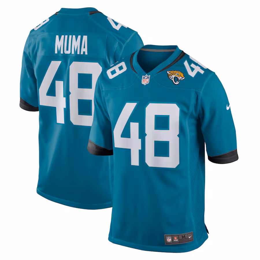 Men's Jacksonville Jaguars Chad Muma Nike Teal Game Jersey - Puhuasuan