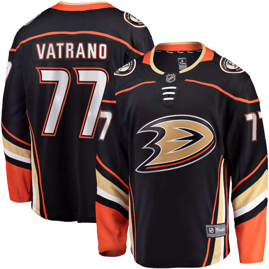 Men's Anaheim Ducks Frank Vatrano Fanatics Black Home Breakaway Player Jersey - Puhuasuan
