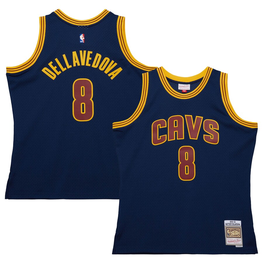 Men's Cleveland Cavaliers Matthew Dellavedova Mitchell & Ness Navy 2015/16 Hardwood Classics Swingman Jersey - Puhuasuan