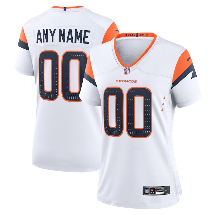 Women's Denver Broncos  Nike White Mile High Collection Custom Game Jersey - Puhuasuan