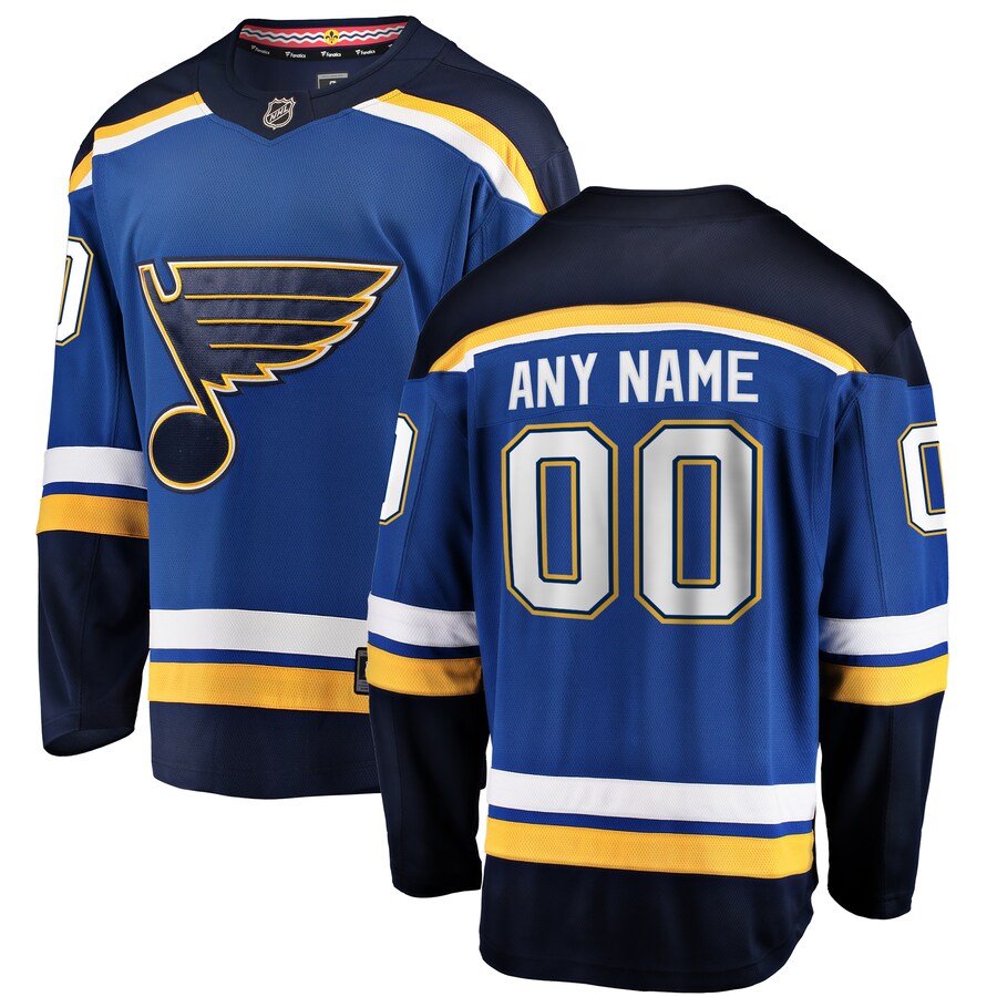 Men's St. Louis Blues Fanatics Branded Blue Home Breakaway Custom Jersey - Puhuasuan