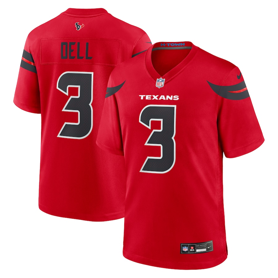 Men's Houston Texans Tank Dell Nike Red Alternate Game Jersey - Puhuasuan