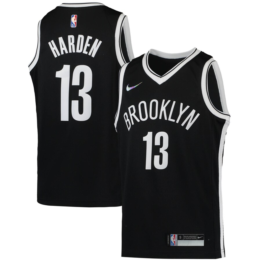 Youth Brooklyn Nets James Harden Nike Black 2021/22 Diamond Swingman Jersey - Icon Edition - Puhuasuan