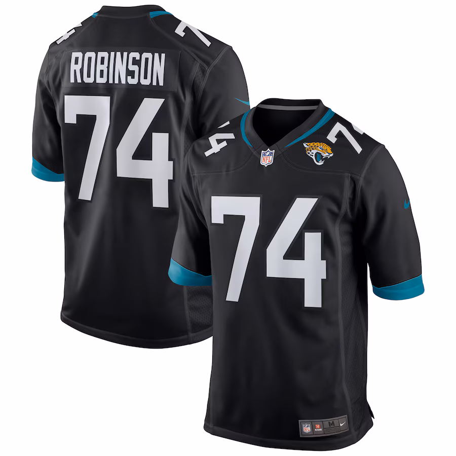 Men's Jacksonville Jaguars Cam Robinson Nike Black Game Jersey - Puhuasuan