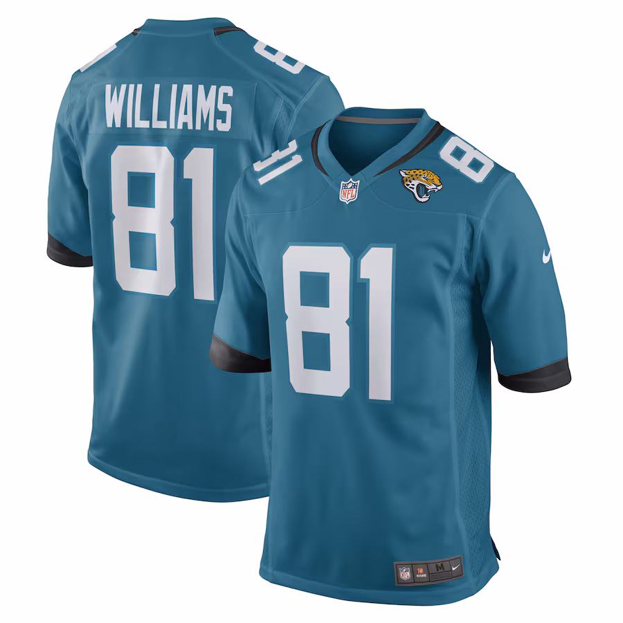 Men's Jacksonville Jaguars Seth Williams Nike Teal Game Player Jersey - Puhuasuan