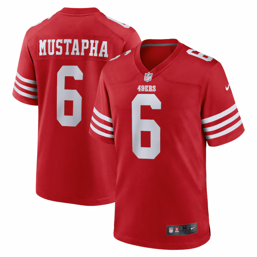 Men's San Francisco 49ers Malik Mustapha Nike Scarlet Game Jersey - Puhuasuan