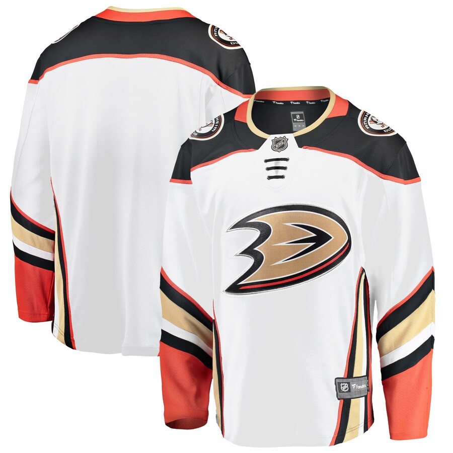 Men's Anaheim Ducks Fanatics Branded White Breakaway Away Jersey - Puhuasuan