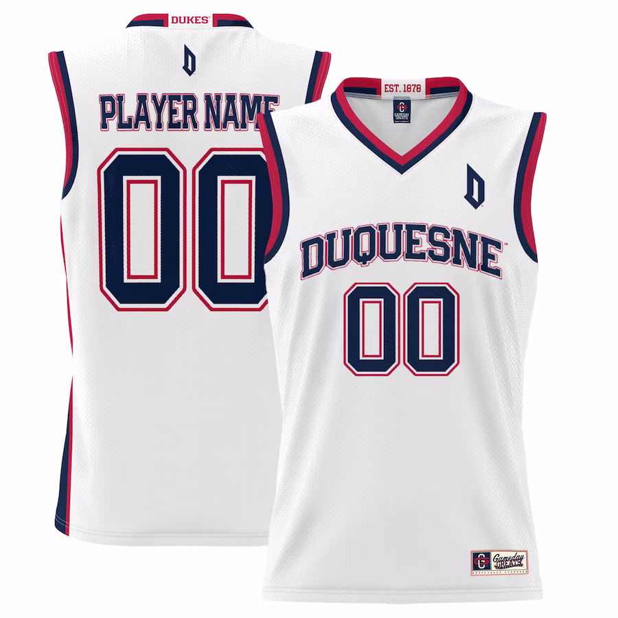 Duquesne Dukes GameDay Greats Youth NIL Pick-A-Player Women's Lightweight Basketball Jersey - White - Puhuasuan