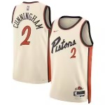 Unisex Detroit Pistons Cade Cunningham Nike White 2024/25 Swingman Player Jersey - City Edition - Puhuasuan