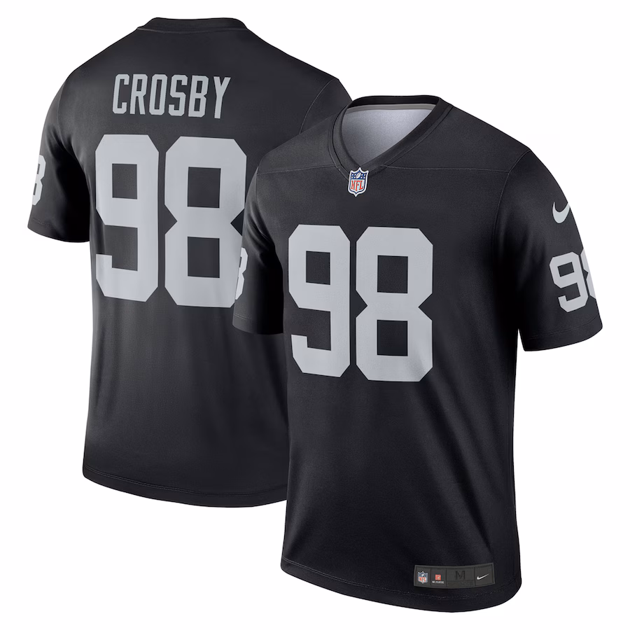 Men's Las Vegas Raiders Maxx Crosby Nike Black Team Legend Jersey - Puhuasuan
