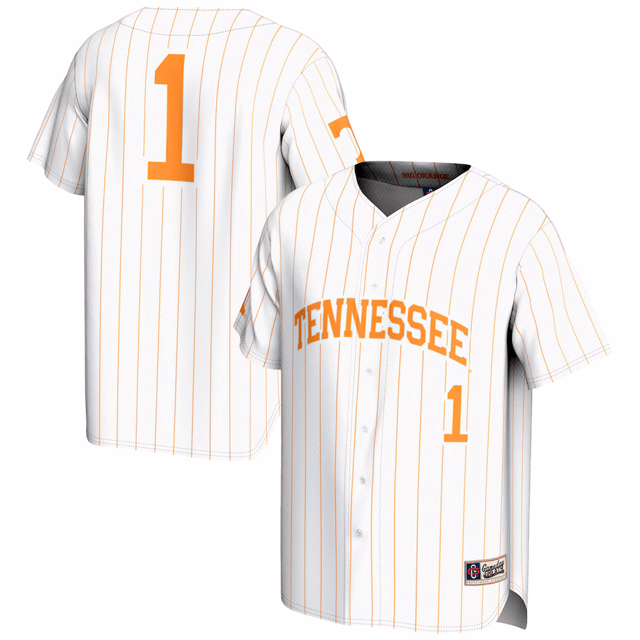 Men's GameDay Greats #1 White Tennessee Volunteers Lightweight Baseball Jersey - Puhuasuan