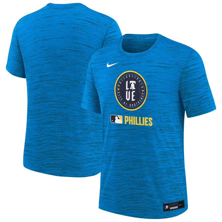 Youth Philadelphia Phillies Nike Aqua Authentic Collection City Connect Velocity Performance T-Shirt - Puhuasuan