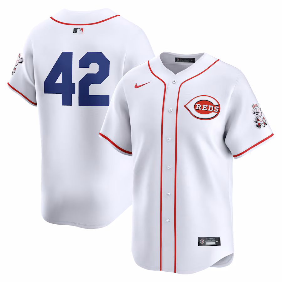 Men's Cincinnati Reds  Nike White 2024 Jackie Robinson Day Home Limited Jersey - Puhuasuan