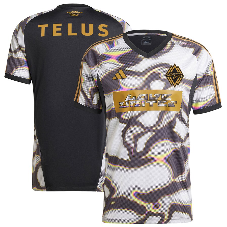 Men's Vancouver Whitecaps FC adidas Black 2024 Pride Pre-Match Top - Puhuasuan