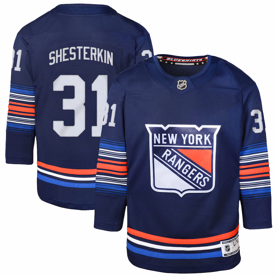 Youth New York Rangers Igor Shesterkin Navy Alternate Premier Player Jersey - Puhuasuan