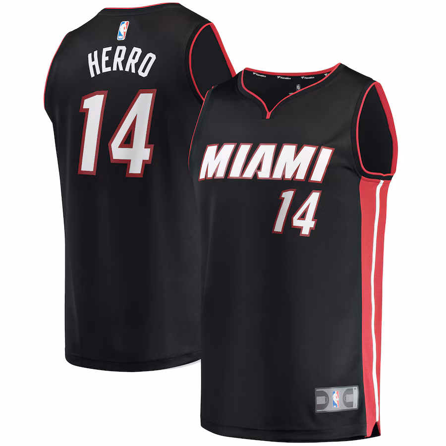 Men's Miami Heat Tyler Herro Fanatics Black Fast Break Replica Jersey - Icon Edition - Puhuasuan