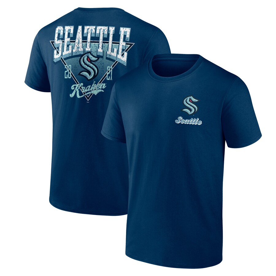 Men's Seattle Kraken Navy Never Over T-Shirt - Puhuasuan