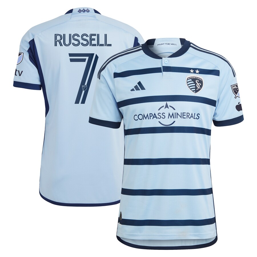 Men's Sporting Kansas City Johnny Russell adidas Light Blue 2023 Hoops 4.0 Authentic Player Jersey - Puhuasuan