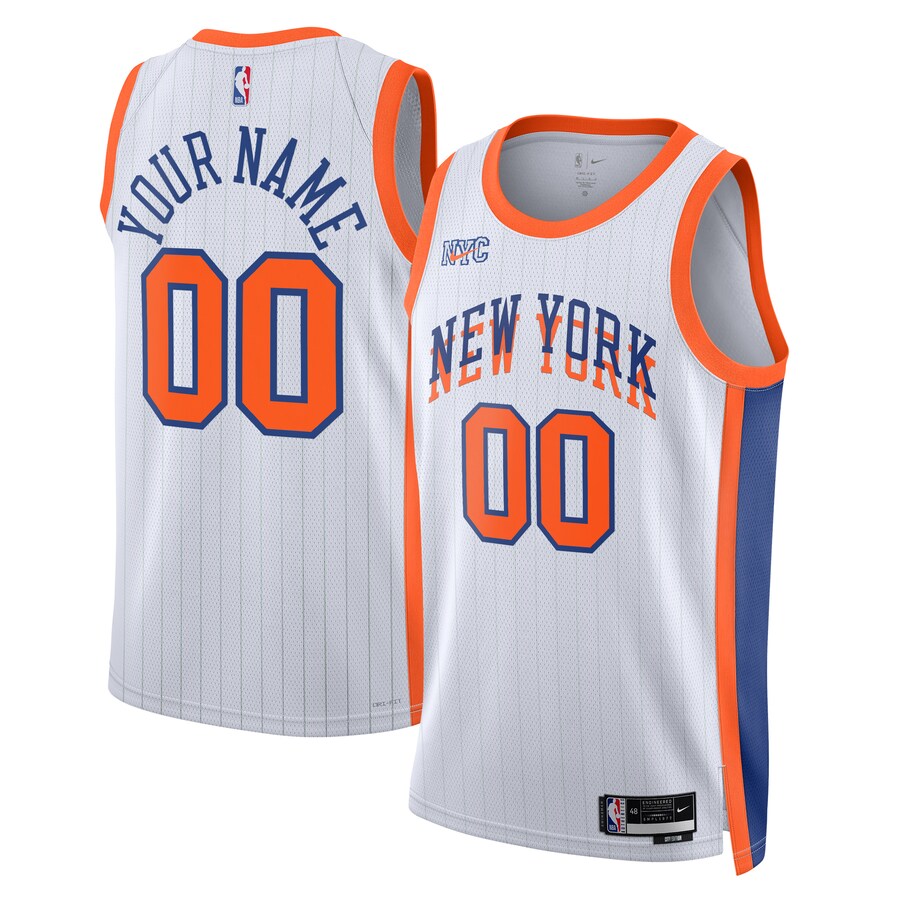 Unisex New York Knicks Nike White 2024/25 Custom Swingman Jersey - City Edition - Puhuasuan