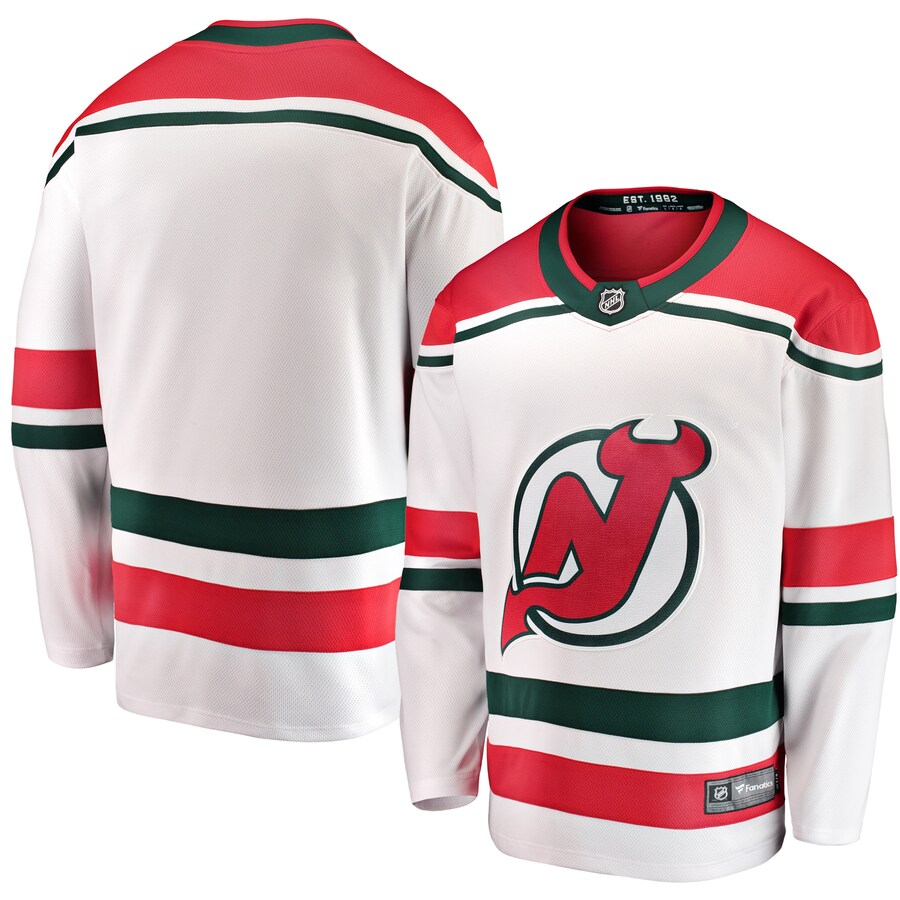 Men's New Jersey Devils Fanatics Branded White Alternate Breakaway Jersey - Puhuasuan
