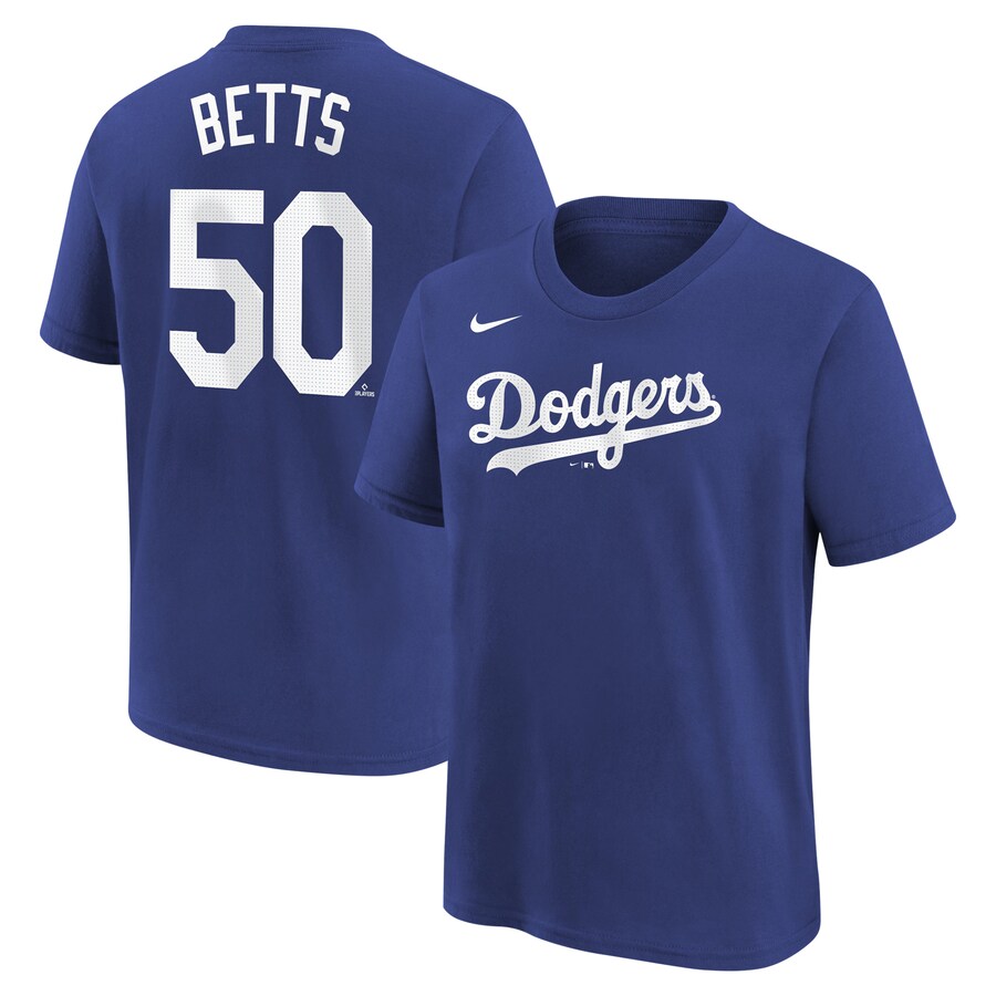 Youth Los Angeles Dodgers Mookie Betts Nike Royal Home Player Name & Number T-Shirt - Puhuasuan