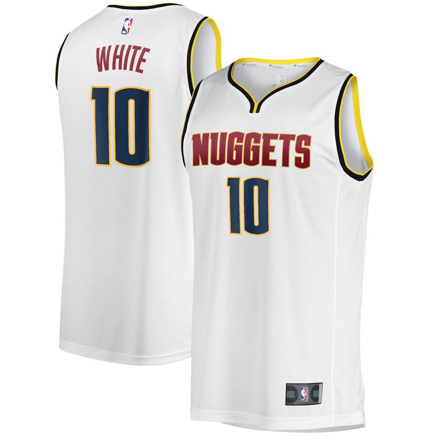 Men's Denver Nuggets Jack White Fanatics White Fast Break Player Jersey - Association Edition - Puhuasuan