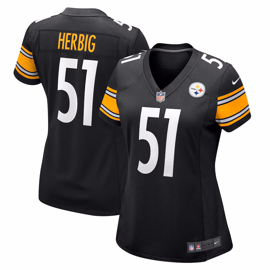 Women's Pittsburgh Steelers Nick Herbig Nike  Black  Game Jersey - Puhuasuan