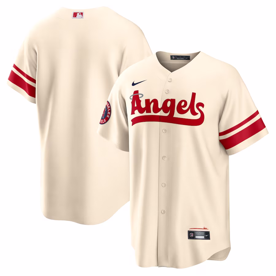 Men's Los Angeles Angels Nike Cream City Connect Replica Team Jersey - Puhuasuan